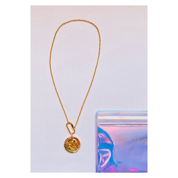 New! CELESTE STARRE Bali Moon Sun 18K Gold Plated Necklace - Picture 4 of 8